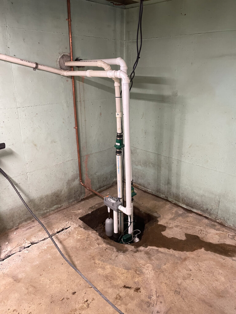 Basement waterproofing job site – Wilson's Waterproofing, Genesee County NY