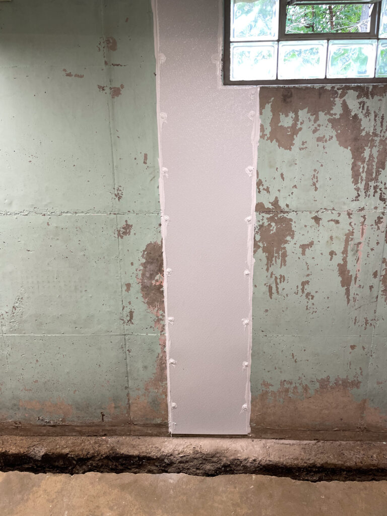 Basement waterproofing job site photo – Wilson's Waterproofing, Western New York