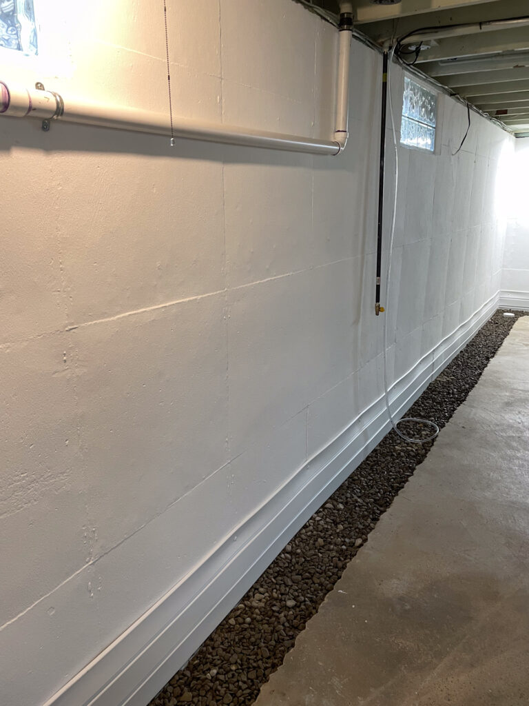 Basement waterproofing system installation – Wilson's Waterproofing, Batavia NY